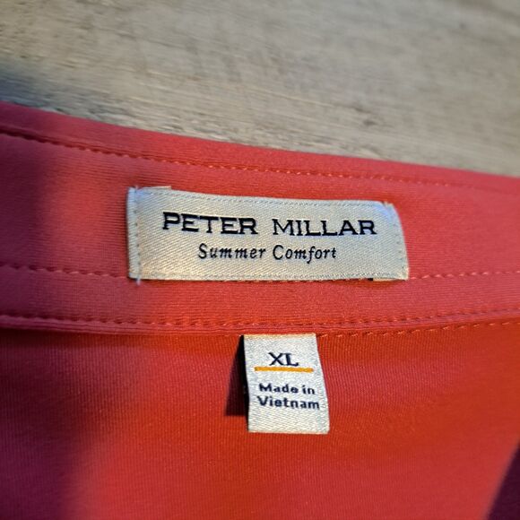 PETER MILLAR Summer Comfort Sz XL Men's Red Polo Top Of The Rock - Picture 3 of 9